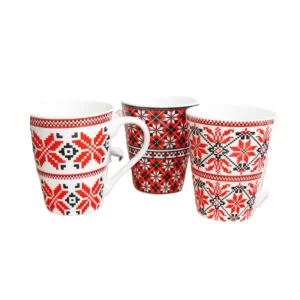 Cana traditionala rosie din ceramica