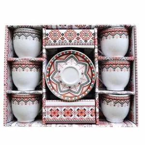 Set cafea ceramica portelan 6+6 piese