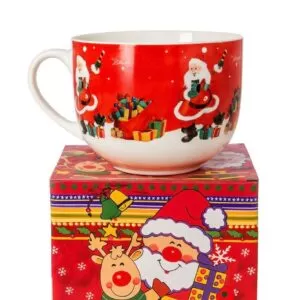 Bol ceramica cu maner Craciun